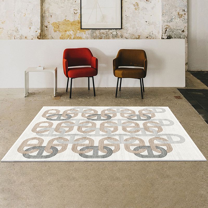 Alfombra casual blanca mezcla hebilla de hebilla alfombra interior mancha alfombra para sala de estar