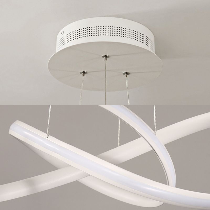 Contemporary Style Minimalism LED Line Light Aluminum Lamp Body Living Room Lighting Fixture with 39.3" Adjustable Hanging Wire