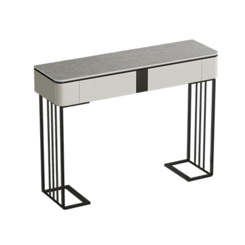 Rectangle Console Table Scratch Resistant with Stone Top for Hall