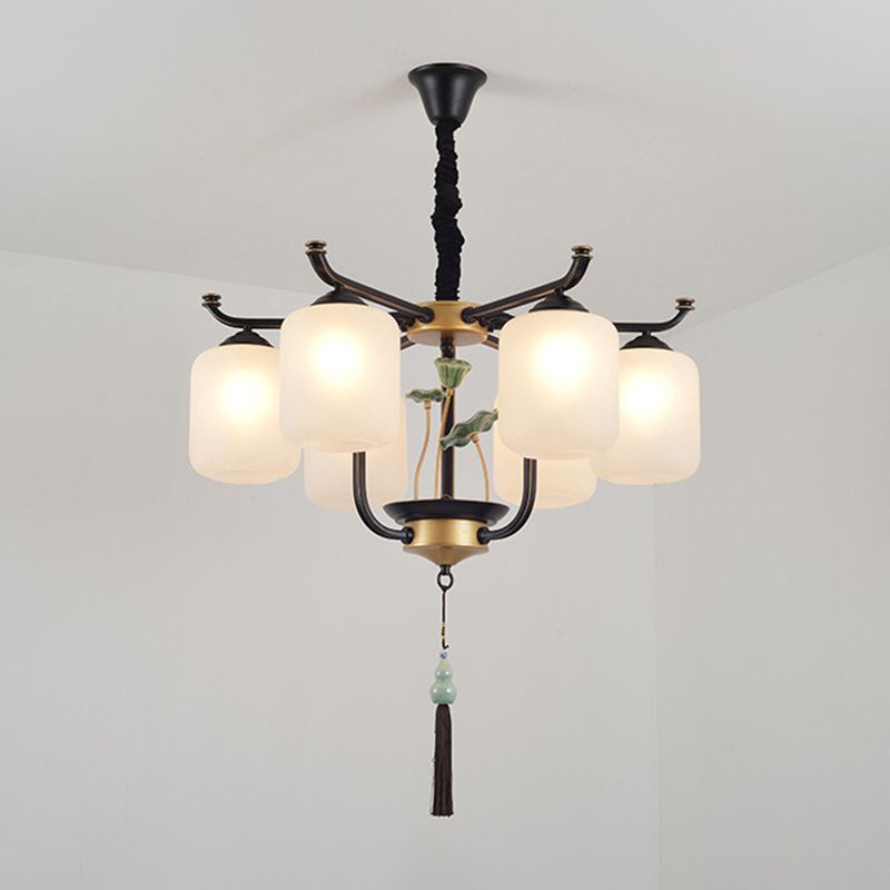 Multi -licht cilindrische tak hangende lichten moderne stijl glashangende verlichting