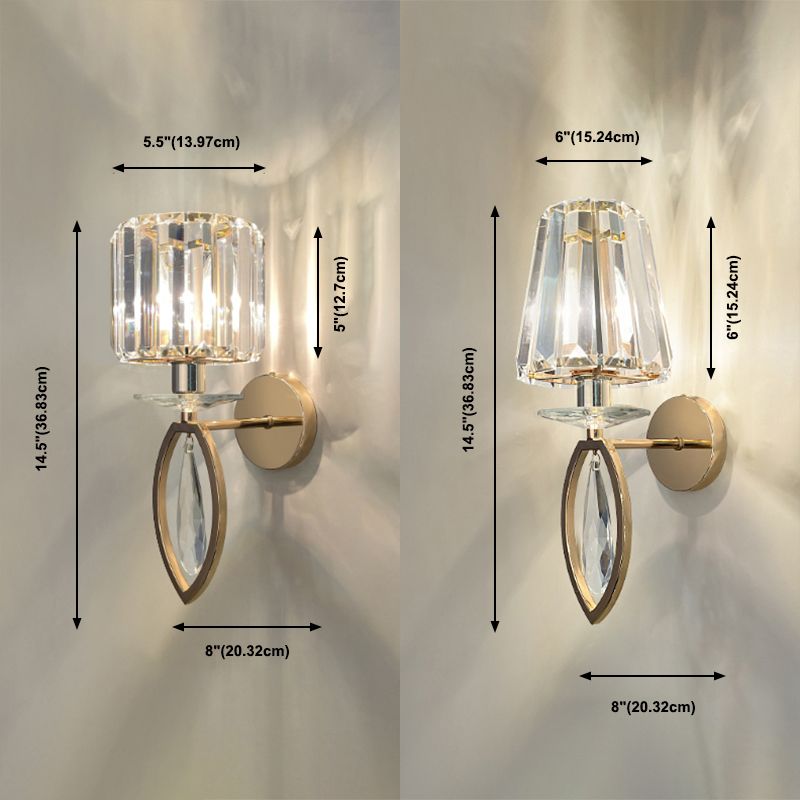 Lumo Postmoderno di sconde di cristallo oro per camera da letto
