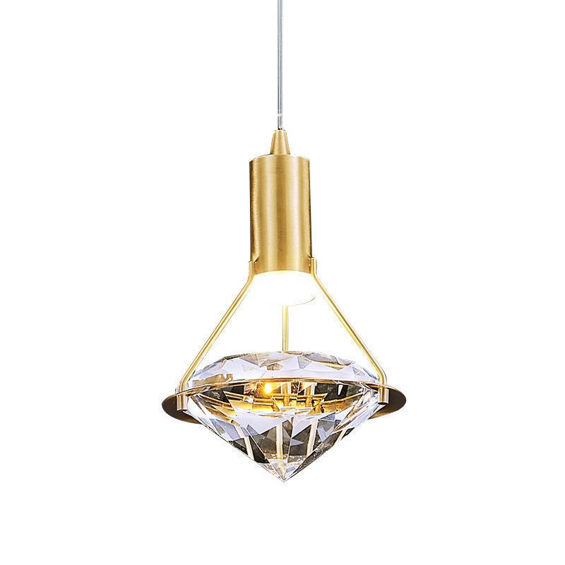 Moderne luxe stijl mini gesuspendeerde verlichting armatuur 1 lichte suspensie hanger met kristalschaduw