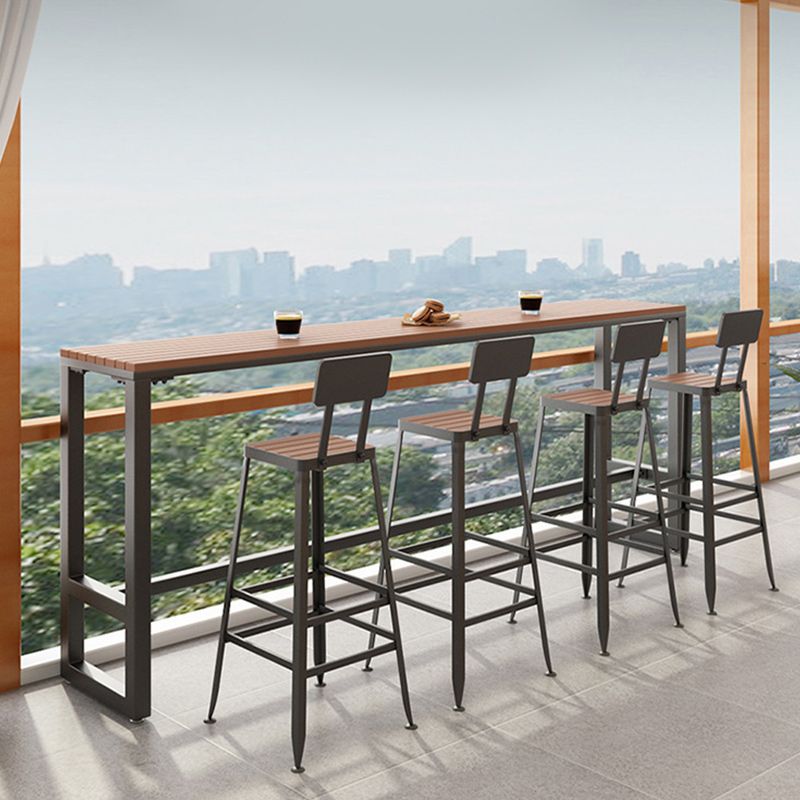 Modern Style Bar Table Set 1/2/5 Pieces Rectangle Bar Table with High Stools