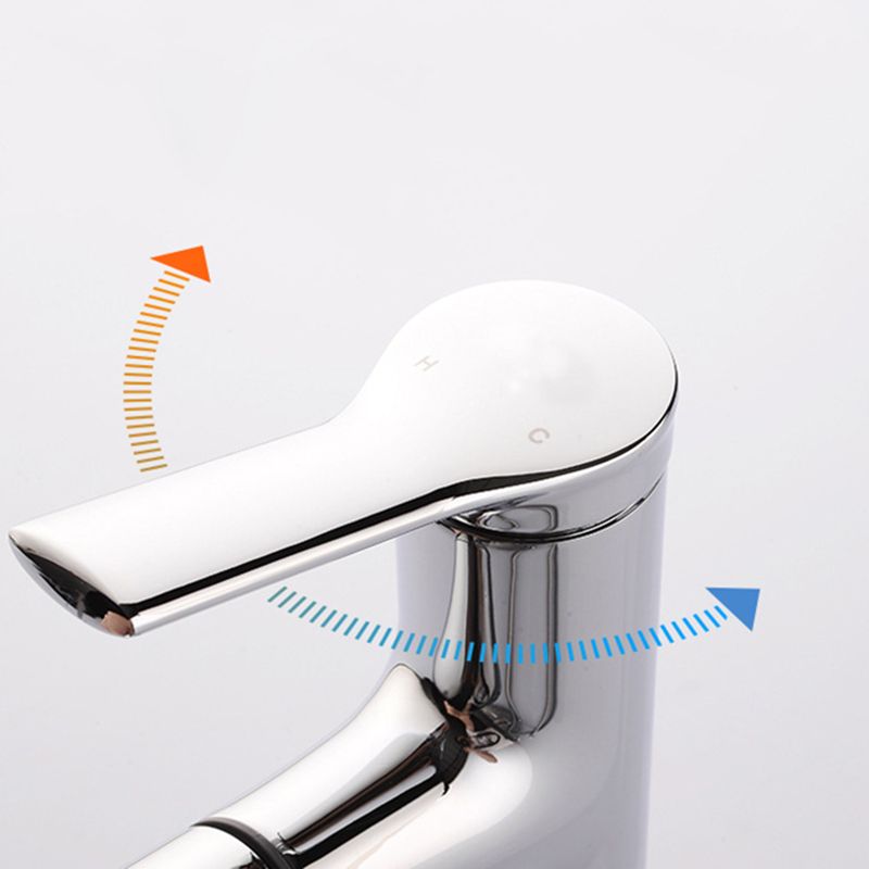 Circular Contemporary Bathroom Faucet Lever Handle Faucet with Single Hole
