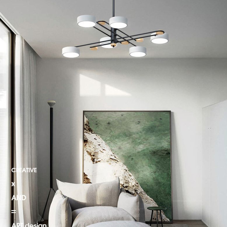 Nordic Starburst Chandelier Lighting Fixture Metal Living Room LED Ceiling Chandelier