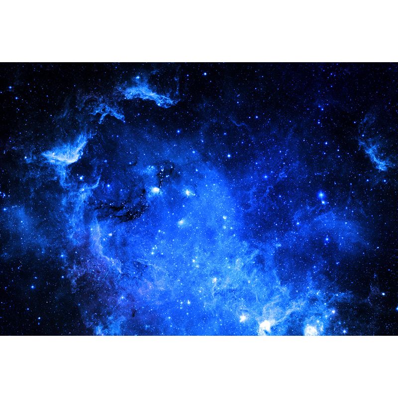 Modern Constellations Scene Wall Mural Non-Woven Waterproof Dark Blue Wall Art for Bedroom