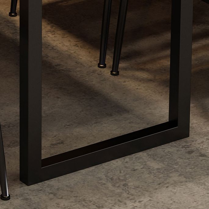 Industrial Style Solid Wood Dining Set with Traditional Height Table and Double Pedestal Base