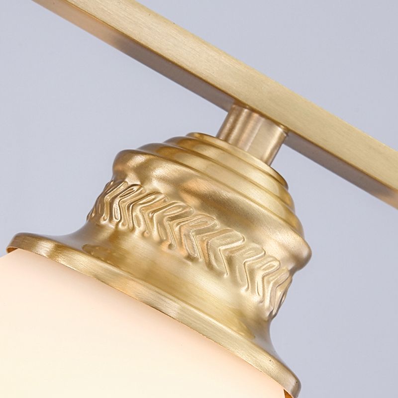 American Style Ceiling Light Cone Shape Ceiling Lamp with Glass Shade for Bedroom