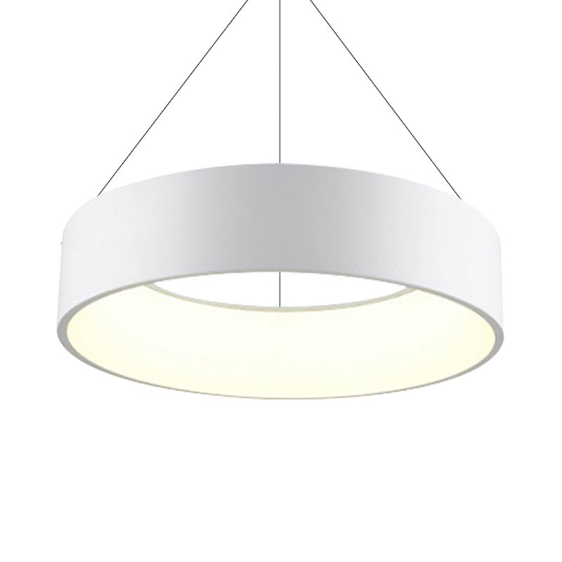 Circular/Squared Metal Pendant Ceiling Light Simple 1 Head Gray/White Ceiling Hanging Lamp in Warm/White/Third Gear Light, 18"/23.5" Wide