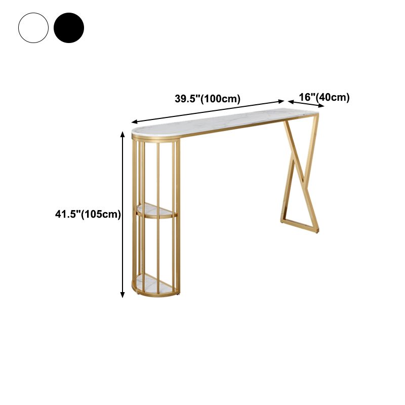 Table à manger en pierre de glamons intérieure en fer double bistro double piédestal avec étagère