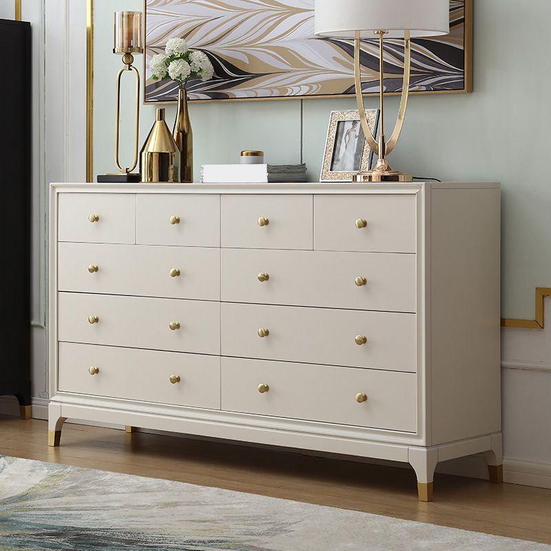 Classic Glam Double Dresser Cherry Horizontal Storage Chest Dresser for Bedroom