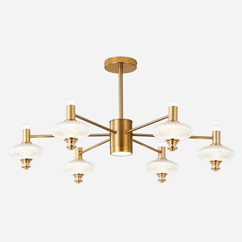 Metal Sputnik Candelier Minimalista Ligera Led con luz acrílica de cuentas