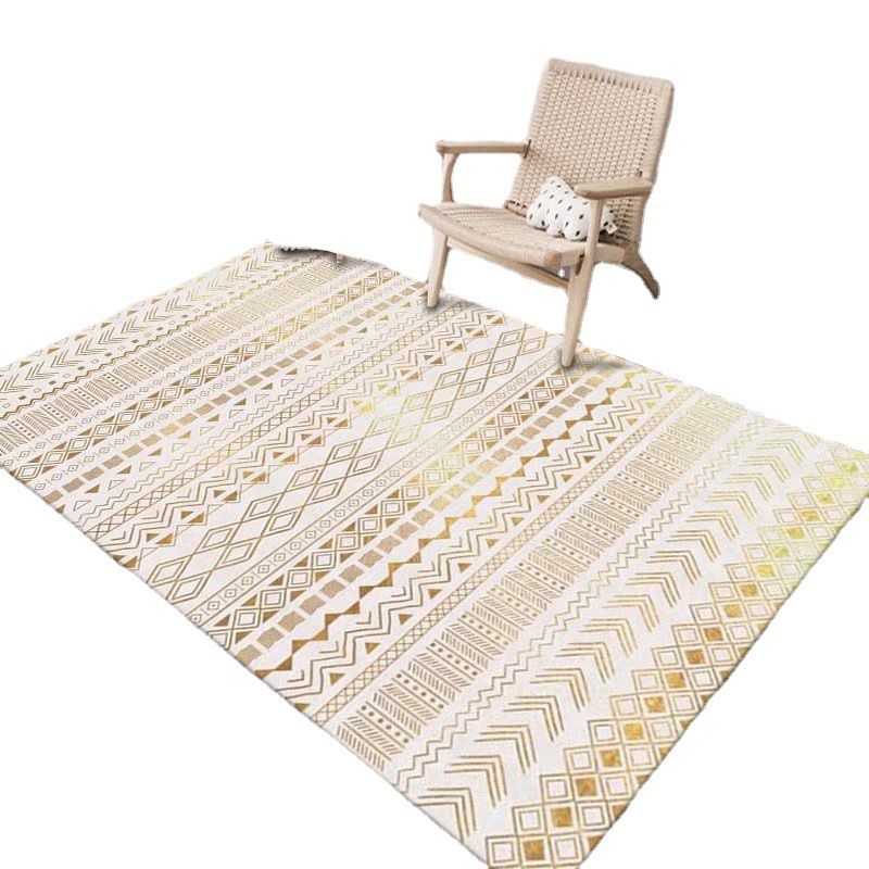 Apricot Morocco Rug Polyester Geometry Rug Washable Rug for Sitting Room