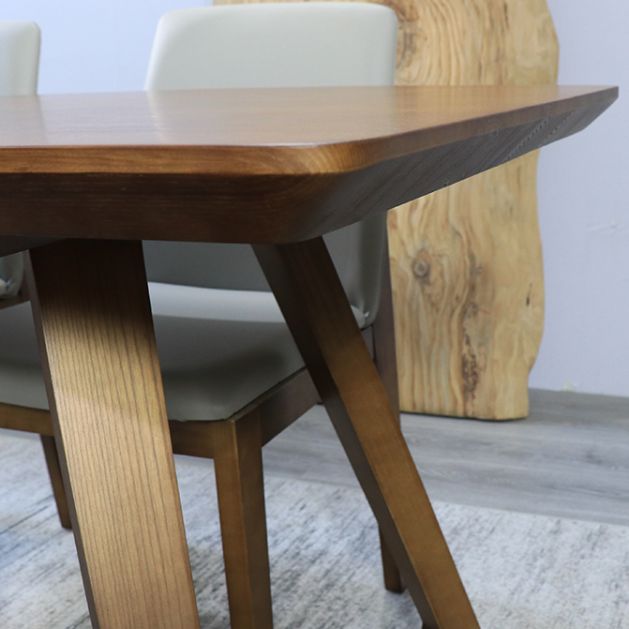 Rechteck minimalistische Esstisch Holzfarbe fester Tisch aus massivem Holz