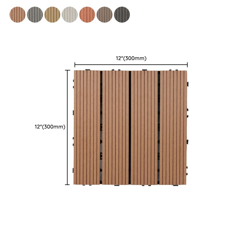 12" X 12"Square PVC Patio Tiles Snapping Installation Outdoor Flooring Tiles