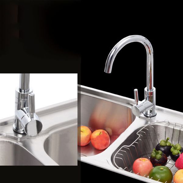 Contemporary Style Kitchen Double Sink Stainless Steel Drop-In Kitchen Sink