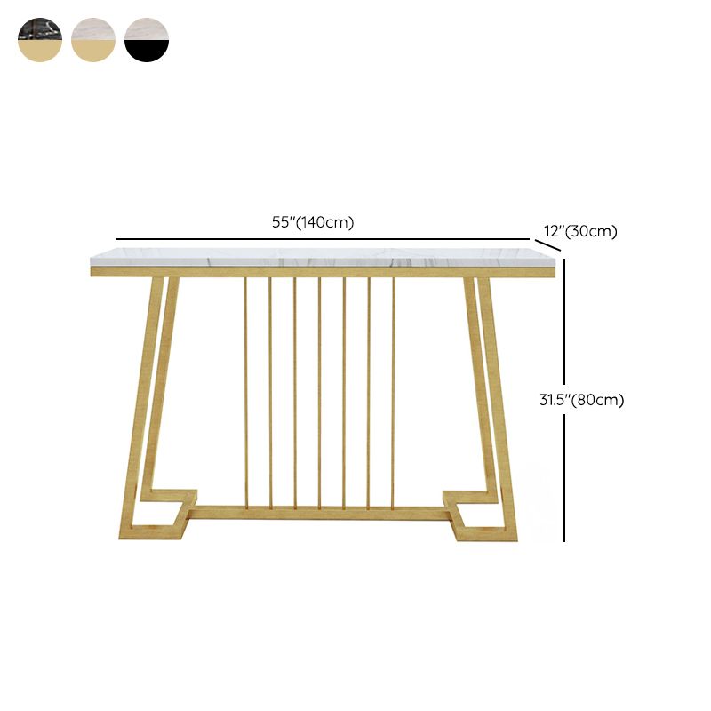 Contemporary Console Accent Table Rectangle Console Sofa Table in Marble