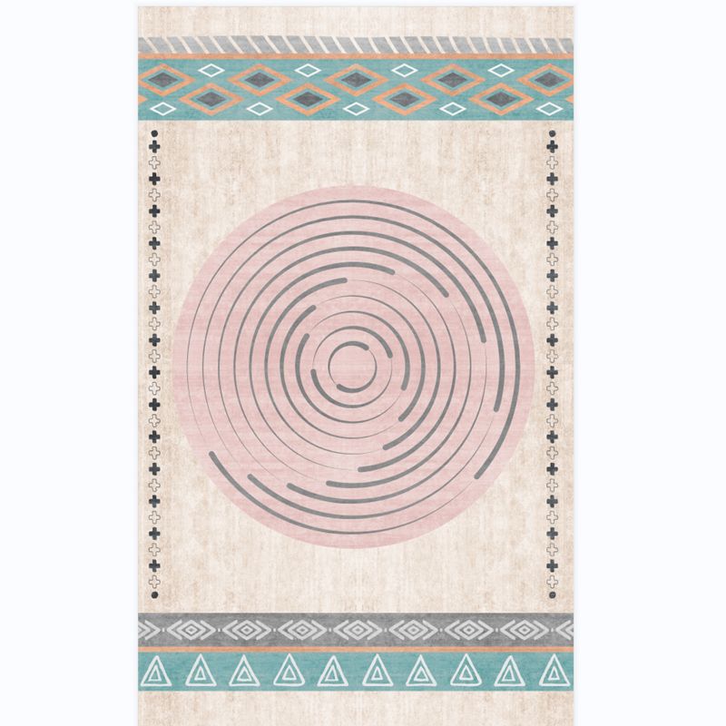 Traditional Morocco Area Carpet Tribal Pattern Polyester Area Rug Stain Resistant Rug for Home Decor