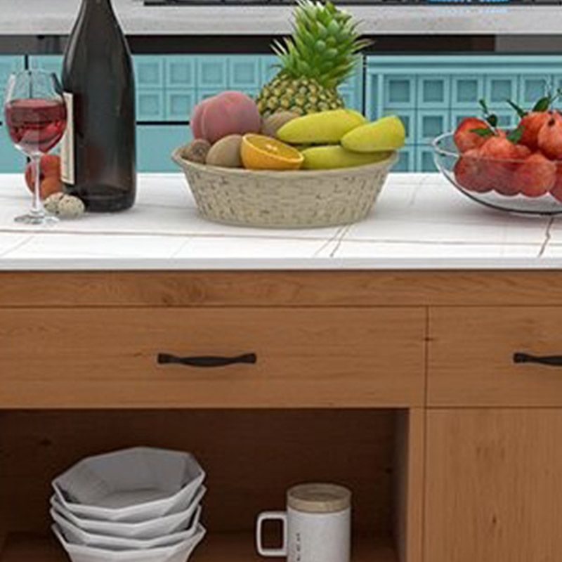Modern Kitchen Island Table Dining Room Prep Table with Casters