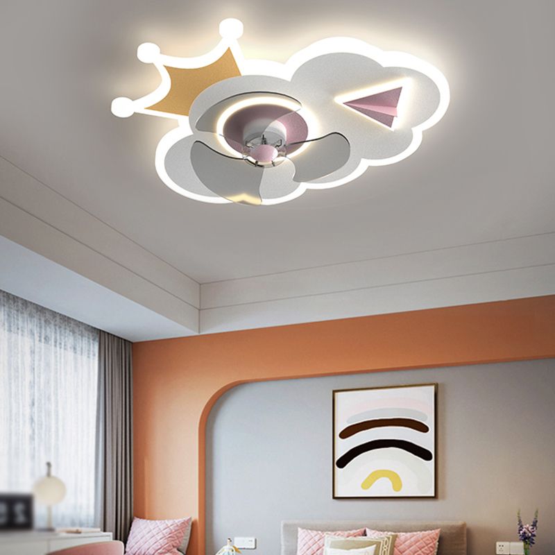 Metall Geometrische Flush Mount Light schöne 1 leichte LED -Lüfterlicht für Kinderzimmer
