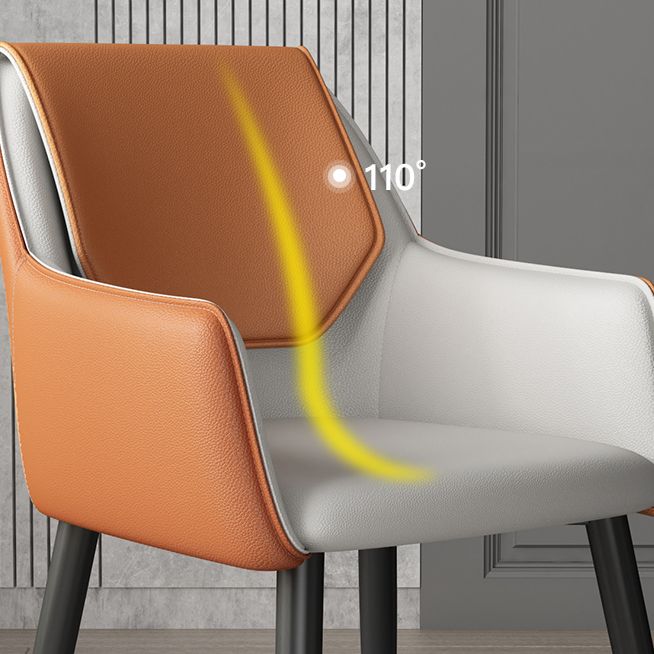 Modern Design Arm Solid Back Side Chairs Leather Dining Side Chair