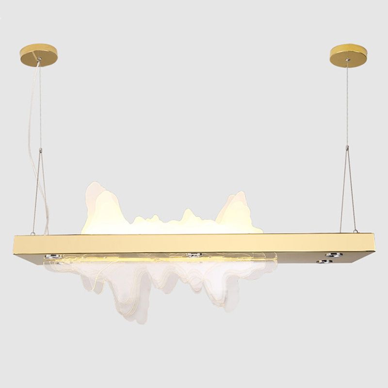Adjustable 1 Light Island Lights Modern Lighting Chandelier Metal Island Lamps in Gold