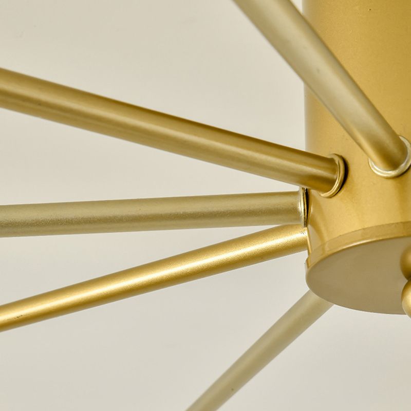 Gouden Spoetnik-plafondlamp in industriële retro-stijl smeedijzeren semi-inbouwmontage voor woonkamer