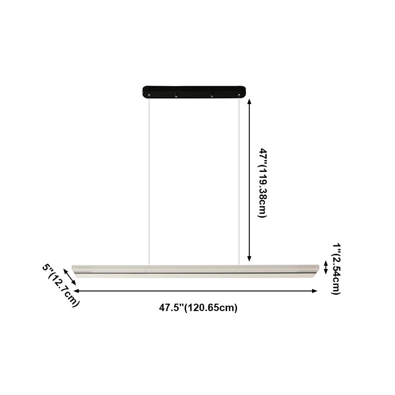 Zeitgenössische Insel Licht Rechteck Metall 1 helle Insellichter in Weiß