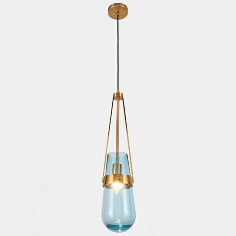 1-Light Contemporary Style Teardrop Shape Pendant Lighting