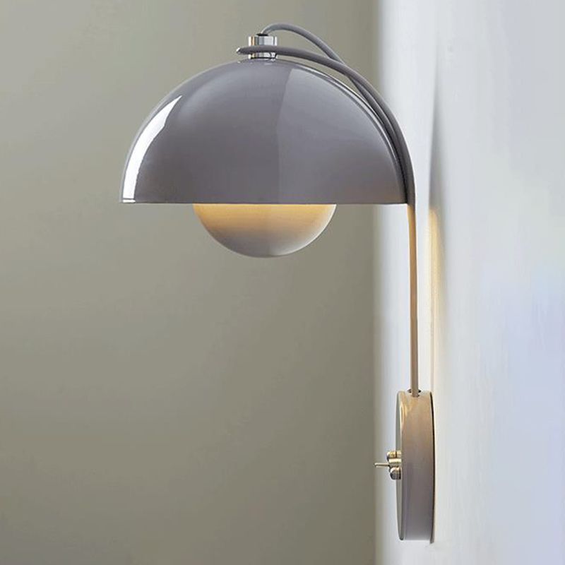 Modern Wall Sconce Circular Shape Wall Light with Metal Shade for Bedroom