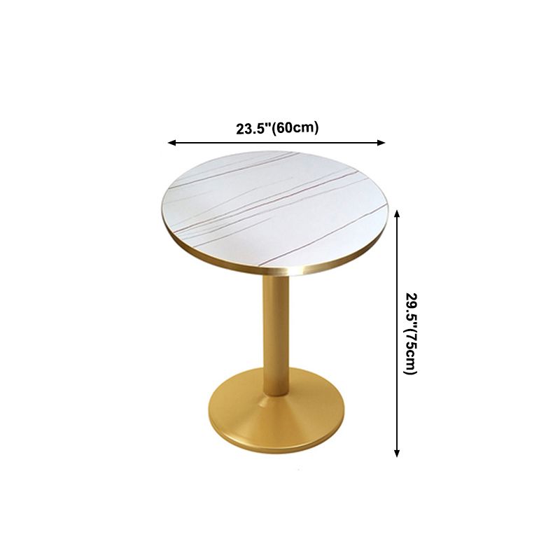 Mesa de lujo tradicional de metal con base de pedestal para cocina y comedor