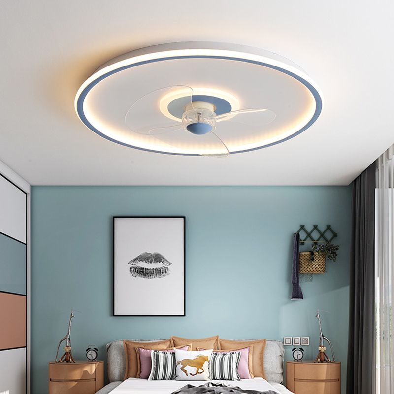 2 Light Ceiling Fan Light Modern Style Metal Ceiling Fan Light for Living Room