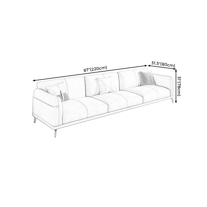 Forta di cuscinetto berretto da beige a braccio quadrato in pelle e chaise per soggiorno per soggiorno