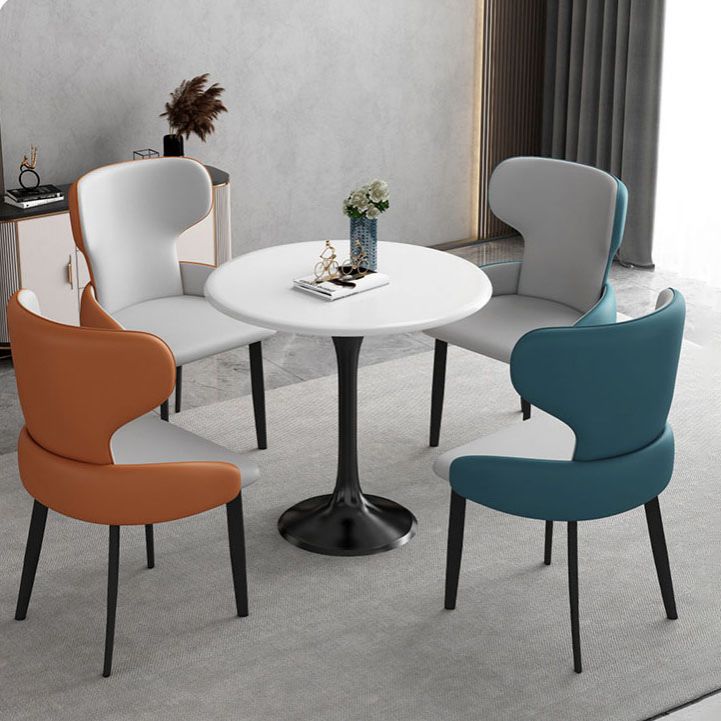 Sedie da pranzo in stile moderno sedie a bracciole con gambe in metallo per cucina