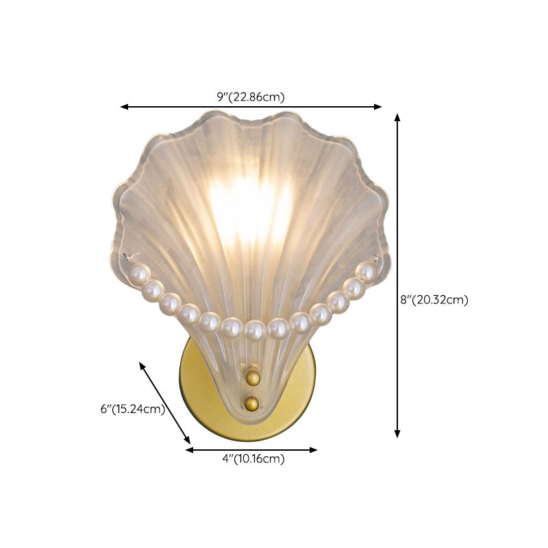 Golden Finish Single Contemporary Wall Mounted Sconce Glass Wall Light