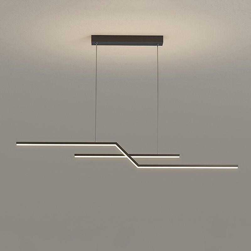 Hedendaagse lineair eiland licht metaal 2 lichte eilandverlichtingsarmaturen voor keuken