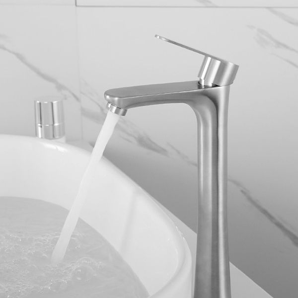 Modern Vessel Faucet Stainless Steel Lever Handles Bathroom Sink Faucet