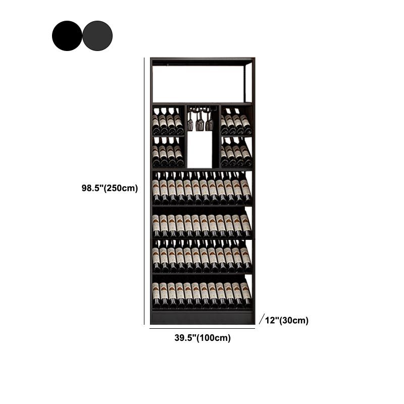 Black Stemware Holder Wine Holder Metal Floor Wine Rack Kit with Shelf