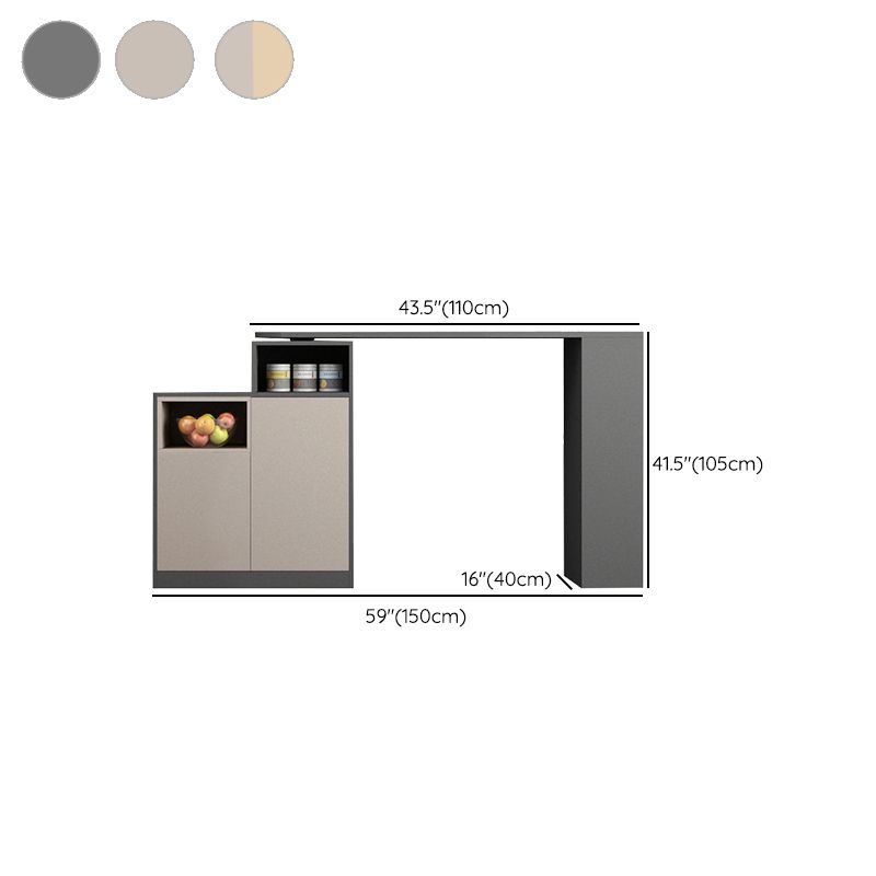 Contemporary Style Bar Table Wood Revolving Bar Wine Table with Storage