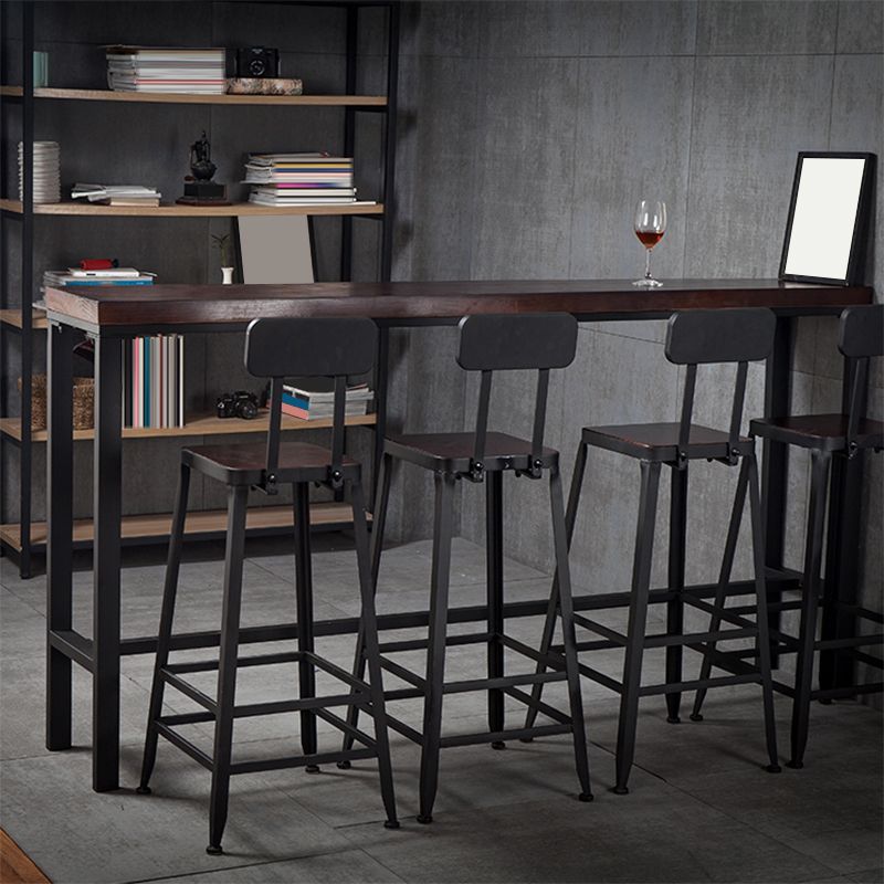 Industrial Rectangle Bistro Bar Table Solid Wood Bar Table for Dining Room