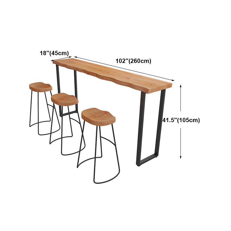 Table du bistrot en bois brun moderne avec table rectangle top trestle noir, seule table