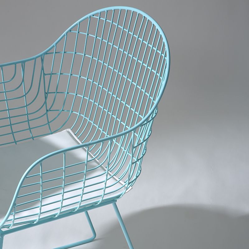 Contemporary Style Metal Dining Room Chair Windsor Back Arm Chair for Kitchen