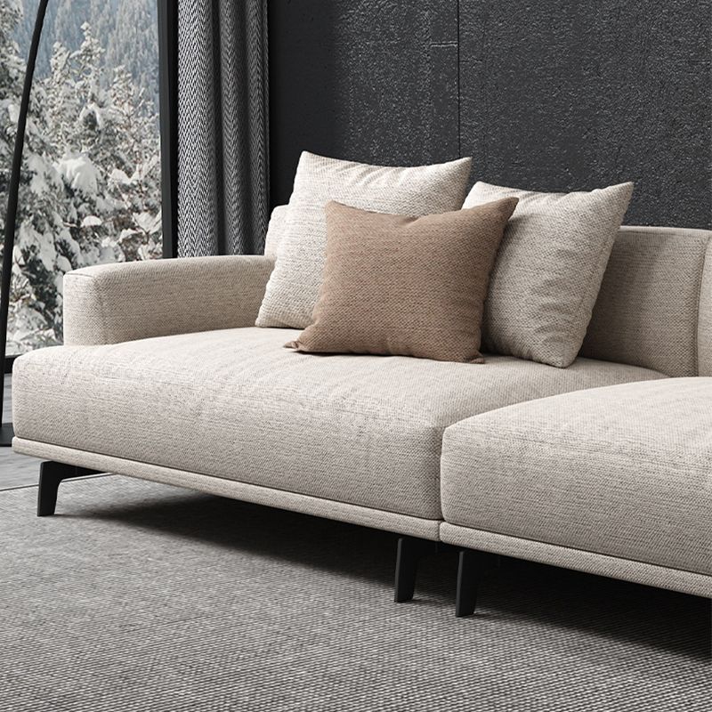 Ivory Fabric Settee Standard Charles Of London Tight Back Loveseat