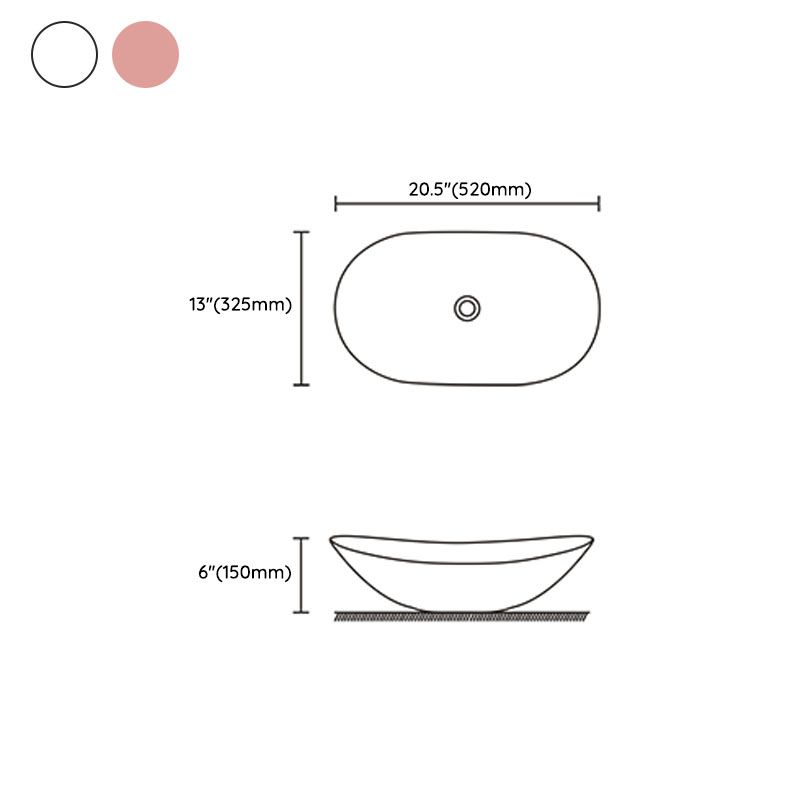 Contemporary Vessel Bathroom Sink Porcelain Vessel Lavatory Sink