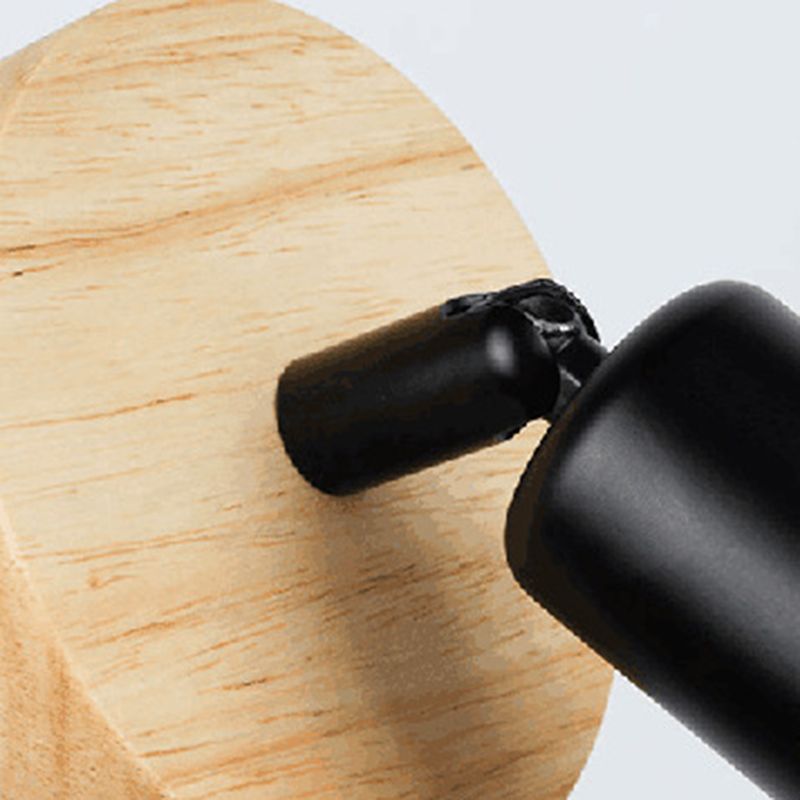 Contemporary Wood Wall Light Black / White Metal Lighting for Home Foyer