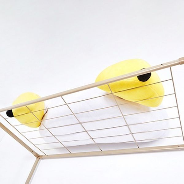 Contemporary Folding Wardrobe Armoire Gold Steel Frame Wardrobe