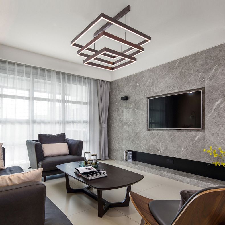 Luces colgantes de metal modernos de iluminación colgante cuadrado