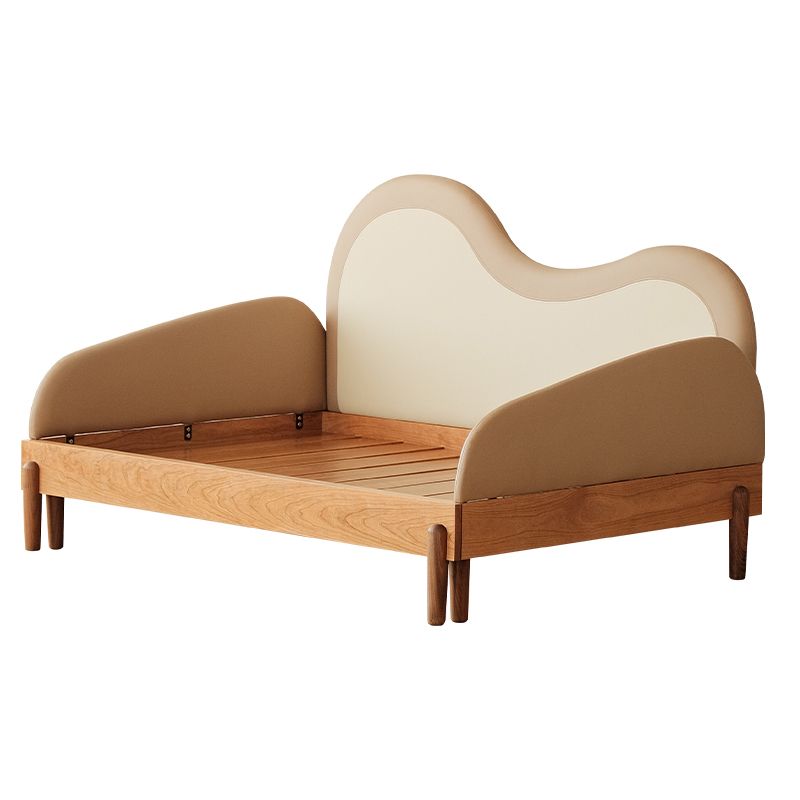 Contemporary Solid Wood Kids Bed Blue/Brown Daybed with Upholstered