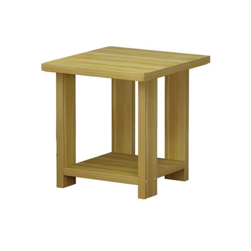 Farmhouse Licing Room Wood Side Table Four-Leg Side Table with One Shelf