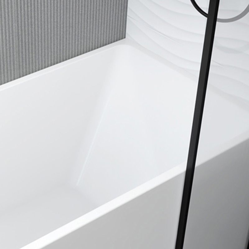 Modern Acrylic White Bathtub Rectangle Back to Wall with Drain Bath Tub
